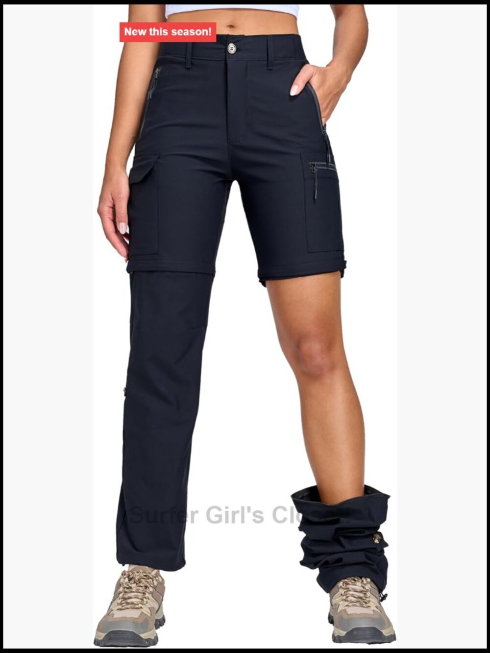 Women's Cargo Convertible Hiking Pants Zip Off Quick Dry UPF 50